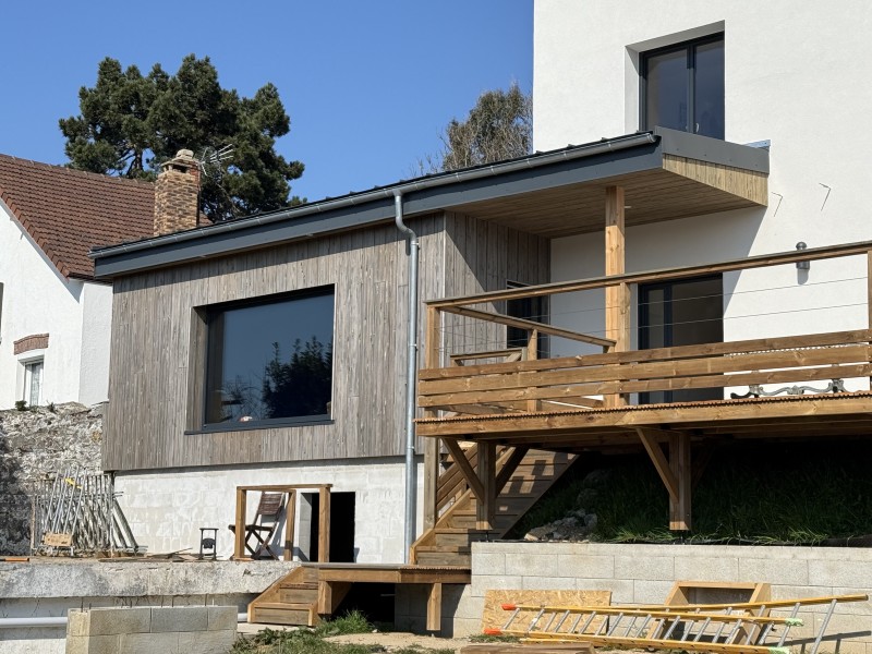Extension bois à Sainte Adresse: un projet en ossature bois par esprit bois 76
